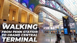 Walking NYC  Penn Station to Times Square amp Grand Central Terminal July 2021 [upl. by Hanima]