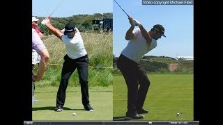 Jon Rahm golf swing  Long Iron faceon amp downtheline July 2017 [upl. by Conlon]