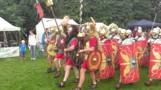 Roman Reenactment at the Amphitheatre in Caerleon Marching In [upl. by Terbecki660]